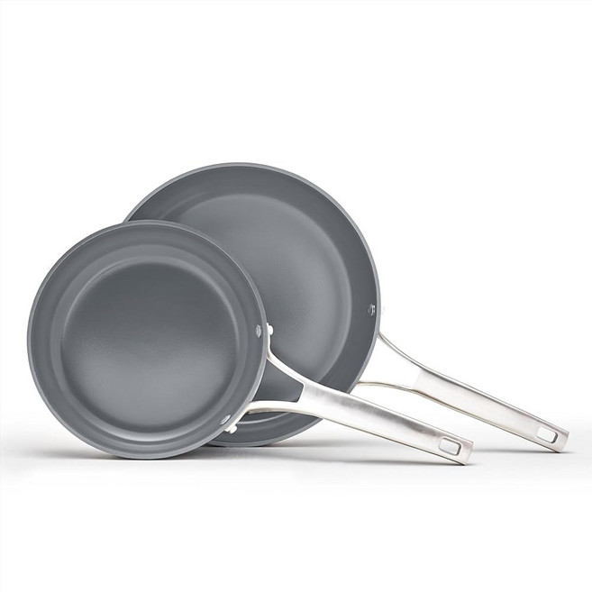 CALPHALON 프리미어 세라믹 논스틱 5피스 조리기구 세트 버섯 그레이, Fry Pan Combo Set, Mushroom Grey, 1개