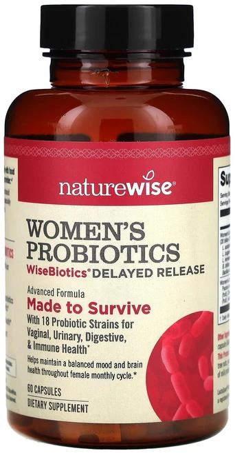 단백질 비타민 철분 마그내슘 칼슘 NatureWise 여성 프로바이오틱 WiseBiotics 지연 방출 캡슐 60정 고루고루섭취해주세요, NatureWise여성프로바이오틱WiseBiotics지, 1개 - 쿠팡