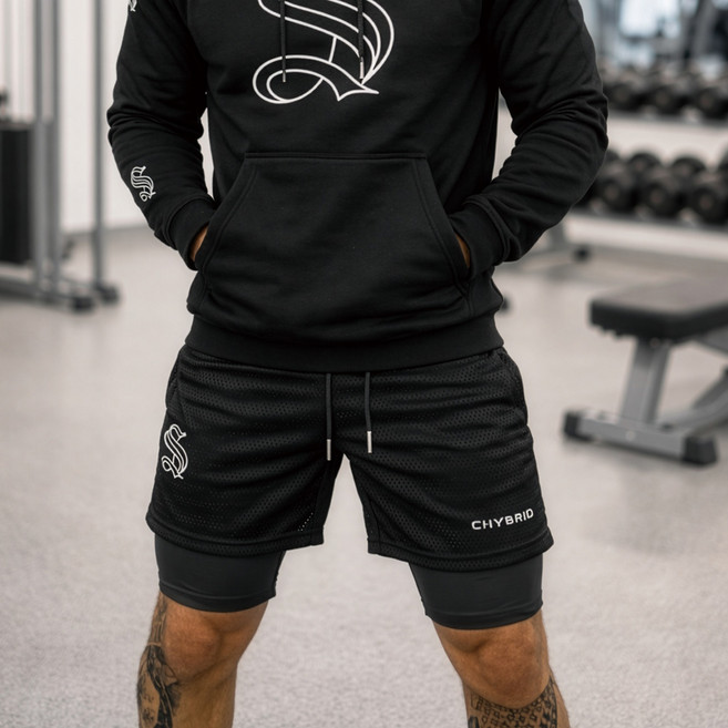 하이브리드 투인원 남자 레깅스 반바지