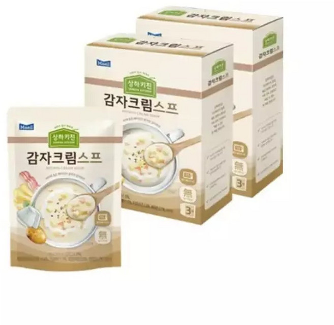 [소비기한 임박] 상하키친 감자크림스프 150g 3입 2개 (총6개)
