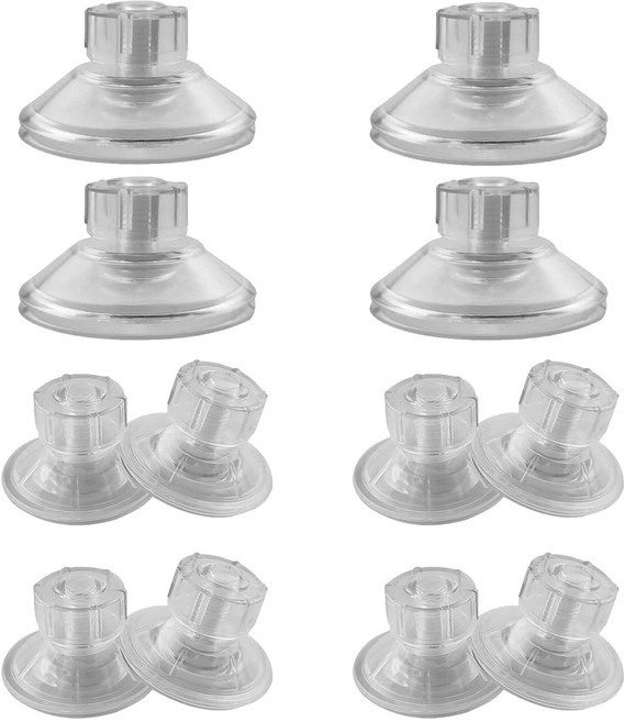 다용도 초강력 압축 큐방 진공 뽁뽁이 빨판 나사형 흡착 빨판 투명 45mm 8개 + 60mm 4개, 1개