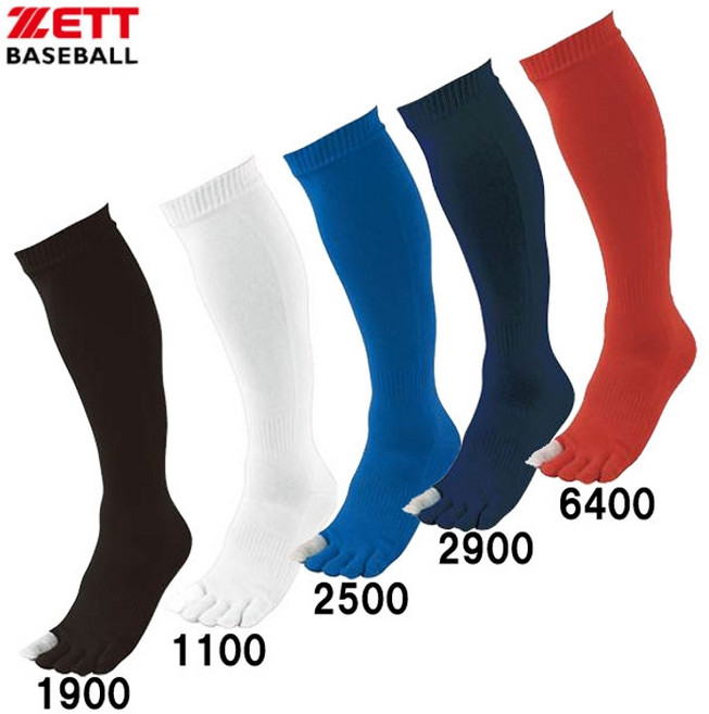 ZETT 제트 이자나스 발가락양말 야구양말 언더삭스 BK1360C, 25-28cm, 6400 레드