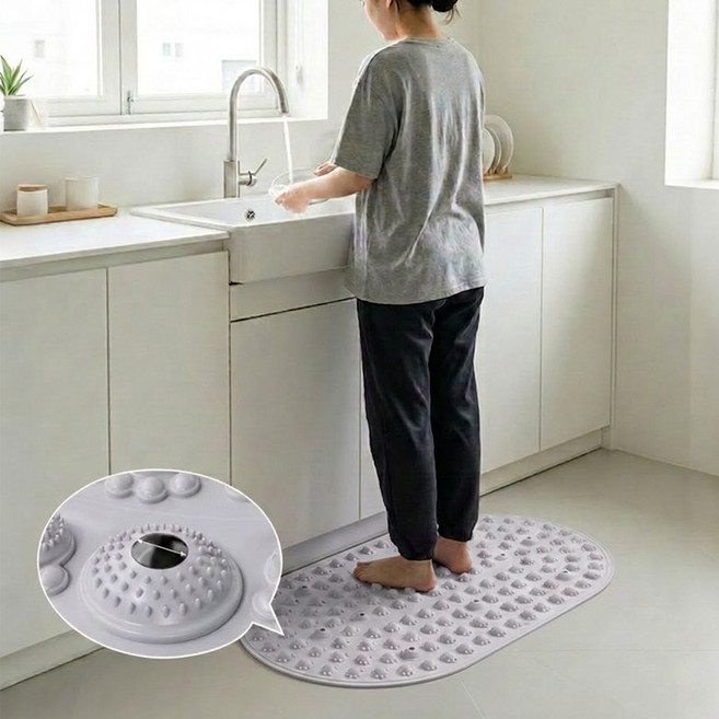 Nicoliley 주방 발지압 매트 발 지압판 매트, 그레이/55, 1개