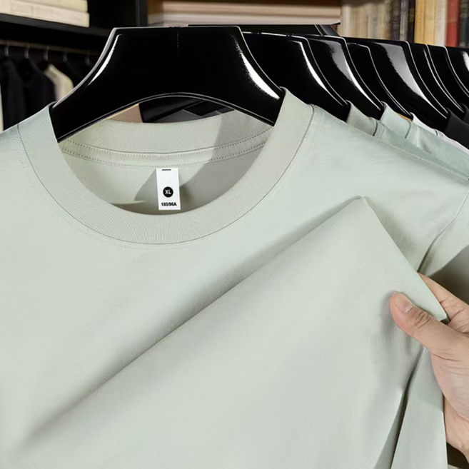 2026 여름 라운드넥 티셔츠 쿨링 통기성 순색 캐주얼 남성용