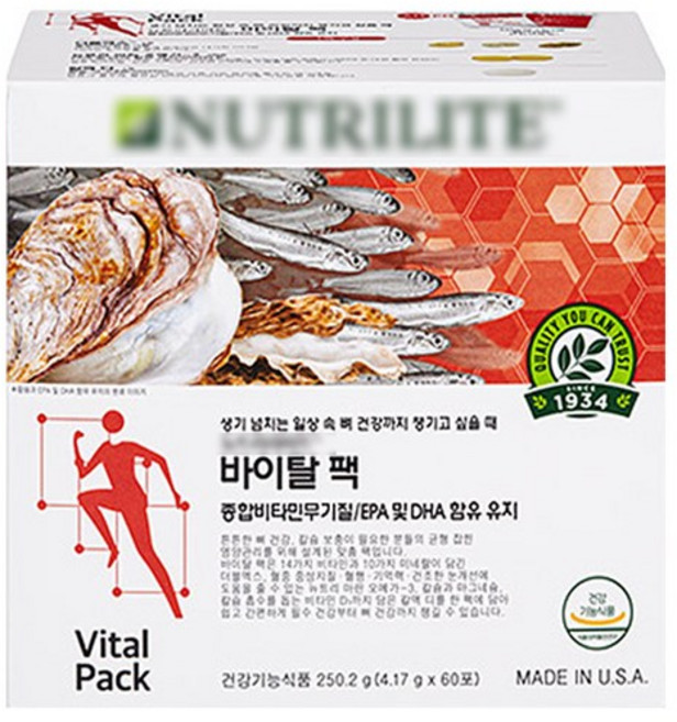 뉴트리라이트 우먼즈 바이탈팩 비타민, 60개, 4.12g