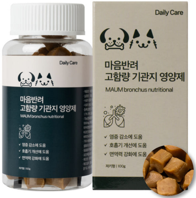 마음반려몰 고함량 기관지 강아지영양제 기침개선, 1개, 호흡기/기관지, 60정