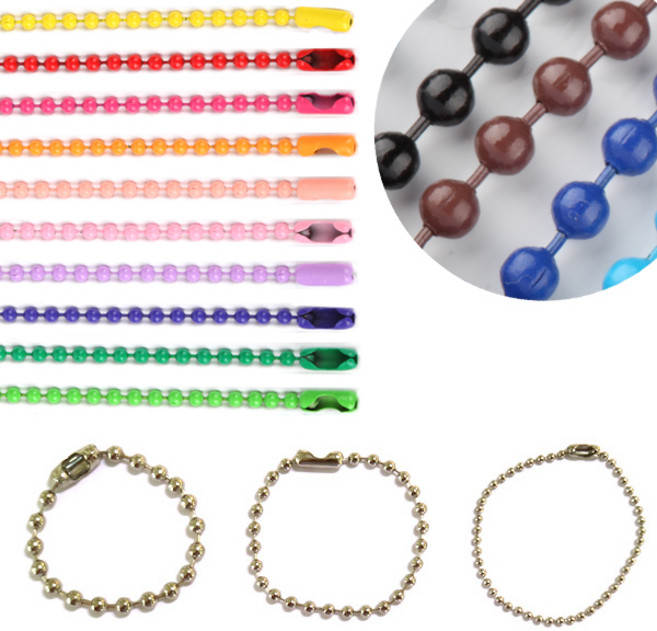 무광 유광 컬러군번줄 구슬줄 볼체인, 무광군번줄 흰색 1개, 1개