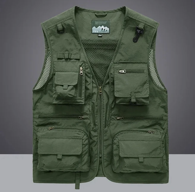 웨이트중량조끼여름 남성 캐주얼 조끼 단색 멀티 포켓 메쉬 패치워크 통기성 민소매 캠핑 낚시 사진 촬영, 05 5XL, 06 Picture color