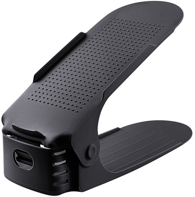 조절 수납 신발장 레이어드 신발장 선반 10P, 블랙