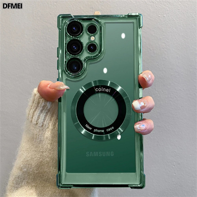 DFMEI 手機殼 磁吸氣囊電鍍透明保護套
