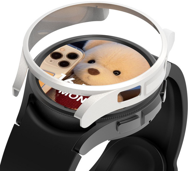 로랜텍 바디 프레임 하드커버 스마트워치 케이스, 화이트골드, 1개