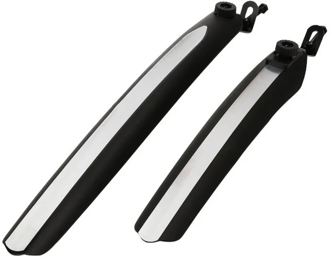 웨스트 바이킹 자전거 펜더 2개 퀵 릴리즈 앞뒤 세트 조절 가능 멀티컬러 MTB 로드 머드가드 액세서리, 01 빠른, 06 Black