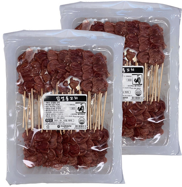 프레쉬맥스 닭염통 꼬치 1Kg 덴마크산, 2개