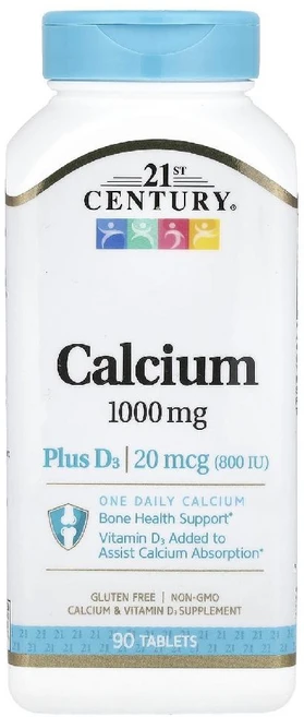 21세기 칼슘 플러스 Calcium Plus D3 콜레칼시페롤 1000mg 타블렛 90정, 1개 - 쿠팡