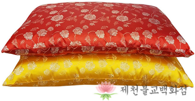 목단보살님방석 점사방석-색상 2가지(황노 홍색), 노랑(황노), 1개