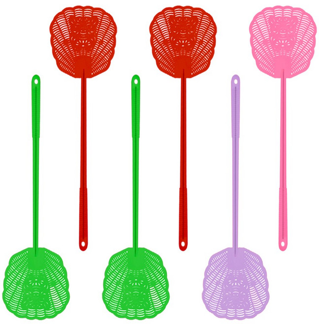 파리채 모기채 칼라 (고급 철심 파리채), 혼합색상C-6개