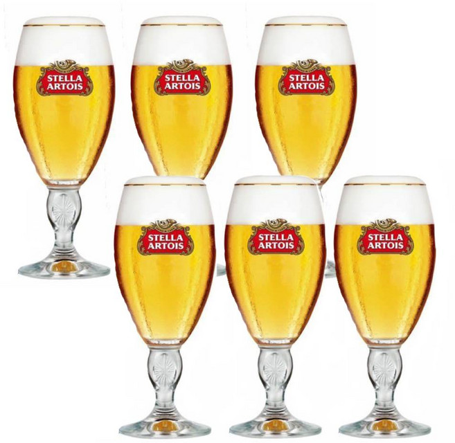 스텔라 수입 맥주잔 330ml 강화유리 맥주컵 예쁜 유리컵, 6개