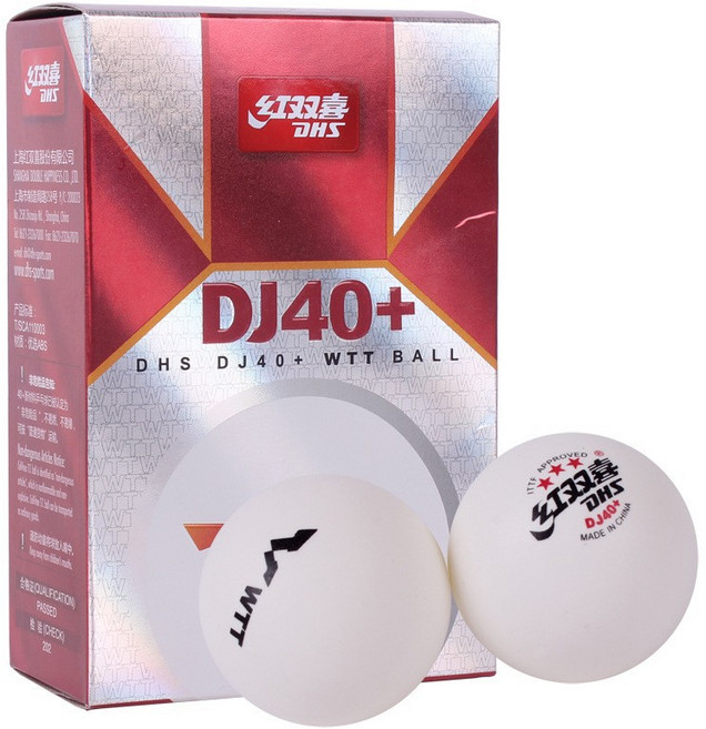 국내배송 DHS ABS DJ40+ WTT 공인구 시합구 시합용 경기용 6개입 6구 탁구공, 화이트, 1개