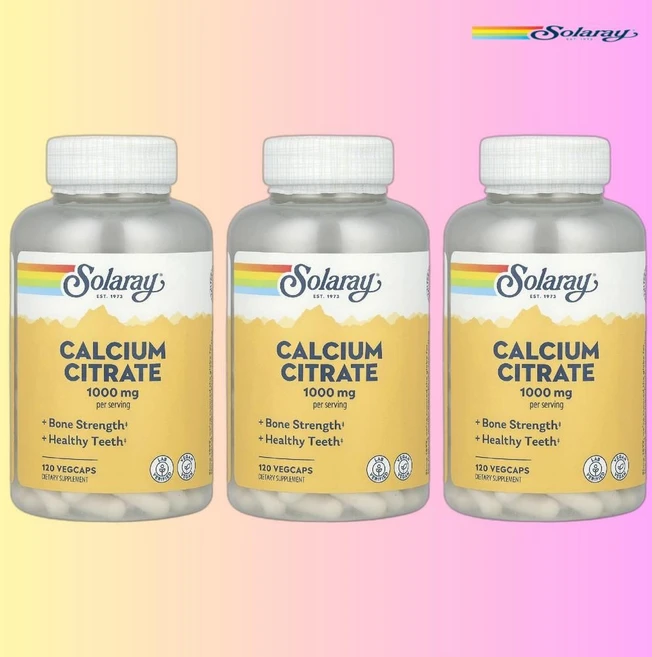 쏠라레이 칼슘시트레이트 민들레뿌리 1000mg 베지 캡슐 120정(캡슐 1정당 250mg) 3통, 120정 - 쿠팡