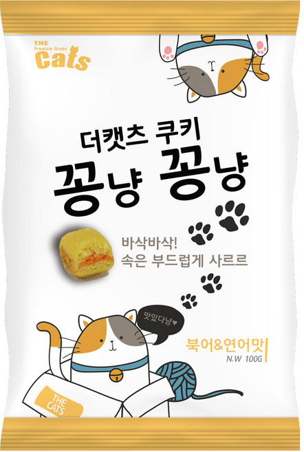 더캣츠 쿠키 꽁냥꽁냥 고양이간식, 혼합맛(북어/연어맛), 100g, 1개