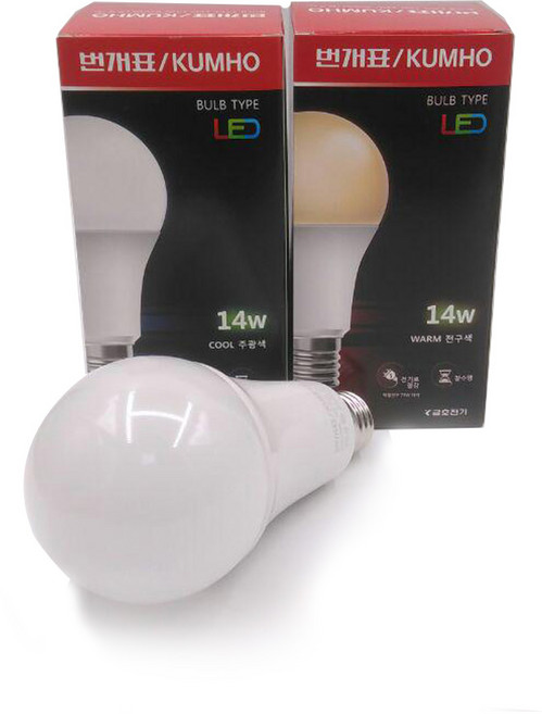 금호전기 LED전구 벌브 램프 14W, 번개표 LED 14W 벌브 주광색
