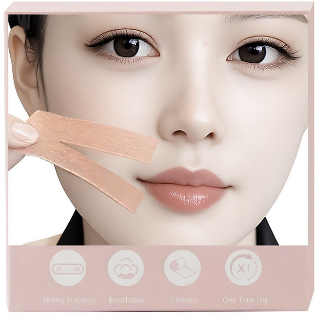 얼굴 리프팅 테이프 브이라인 턱선 팔자 주름 관리 패치, 1개, 2개입