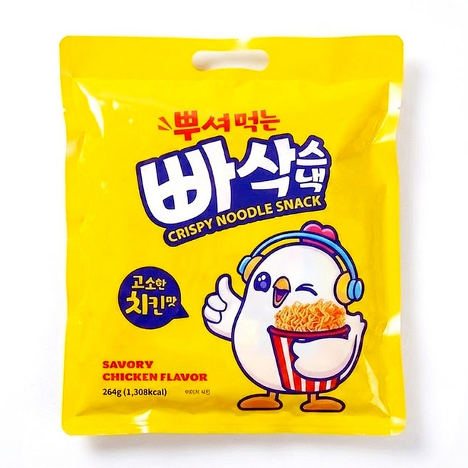 뿌셔먹는 빠삭스낵 고소한 치킨맛(22gX12입), 4개, 264g