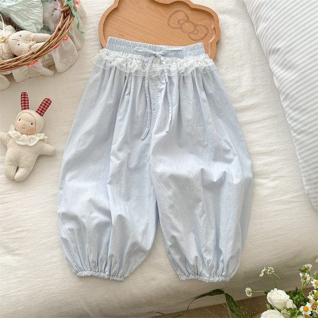 키즈 레이스 밴딩 벌룬팬츠 아동 여름 통바지 데일리 팬츠