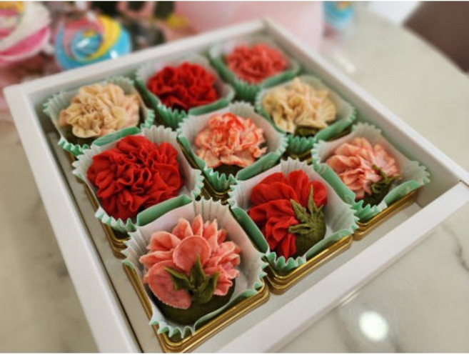 마음을 담아 선물하기좋은 카네이션 앙금쿠키 어버이날 스승의날 가정의달선물, 6개, 택배