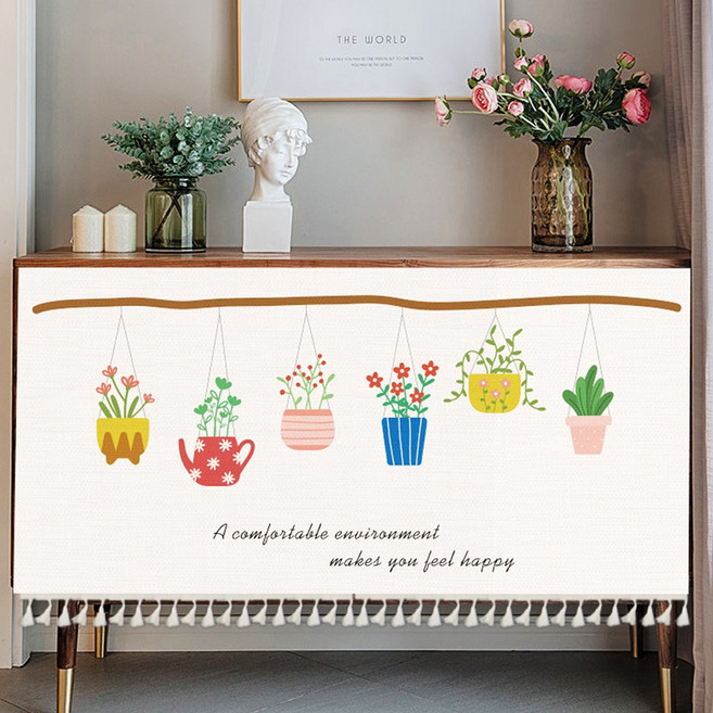 가리개 커튼 찍찍이 가림막 패브릭포스터 주방 책장, 02컬러풀(140x60), 1개