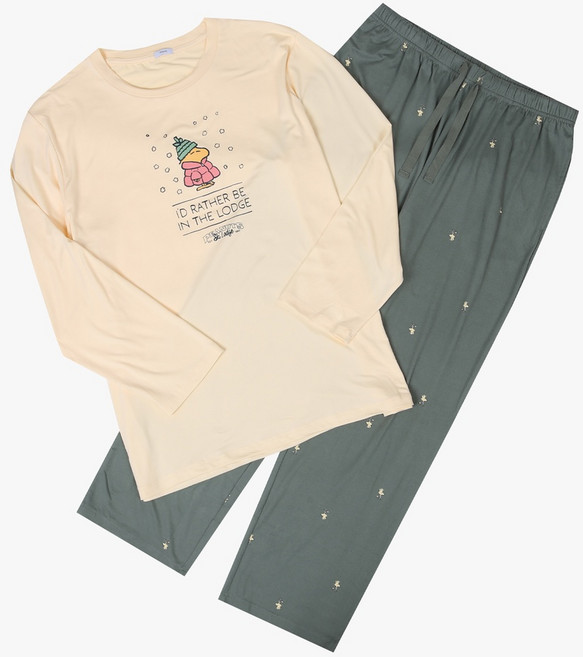 애니바디 NC청주점 남녀공용 부드럽고 신축성좋은 피치기모 9부 라운지 세트 시즌오프세일-스누피ANLA25W91_NC청주점