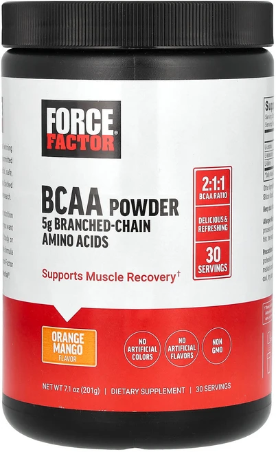 Force Factor BCAA 분말 오렌지 망고 201g(7.1oz), ForceFactorBCAA분말오렌지망고201g71oz, 201g, 1개 - 쿠팡