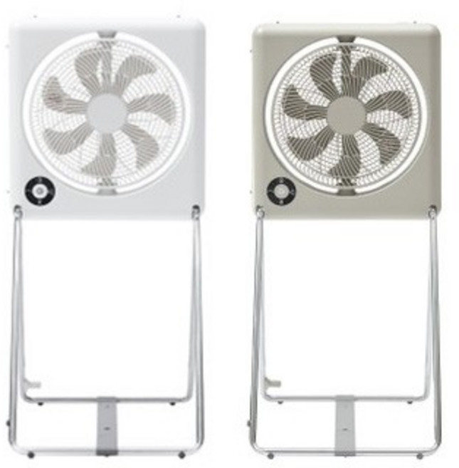 [1+1] 시코 폴딩팬 후면가드분리형 FLA-254D, 화이트+카키베이지