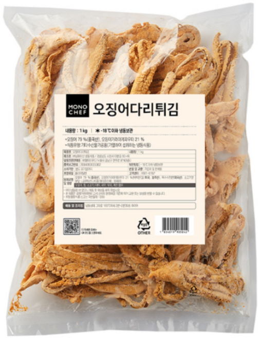 바이오마켓_모노쉐프 오징어다리튀김(이까게소) 1kg, 35개