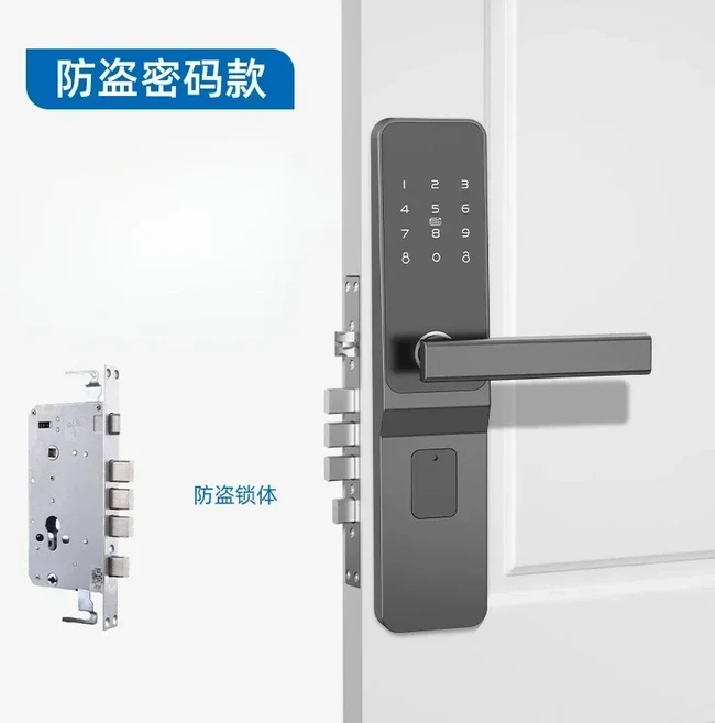 스마트 카드/비밀번호/키 잠금 해제/USB 비상 충전 IC 잠금 앱 원격 제어 기능이 있는 전자 스마트 도어 잠, 02 Left outward opening, 02 anti-theft password