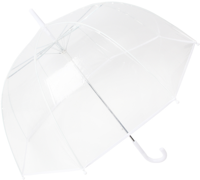 투명 장우산 60cm 돔형 1단 비닐우산 화이트손잡이 성인용 여성우산
