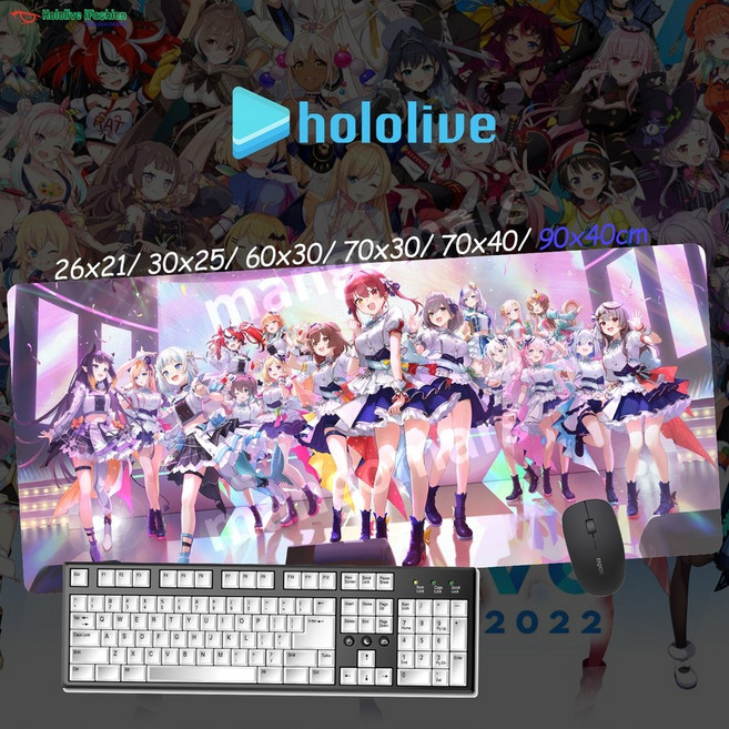 홀로라이브 마우스패드 키보드 장패드 3mm 두께 300x700mm 400x700mm 사이즈, T