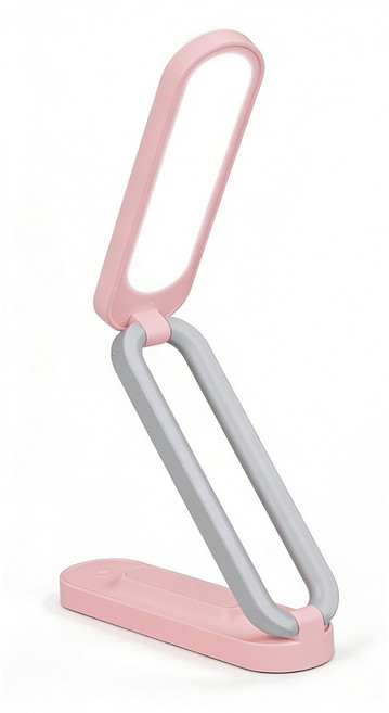 H HNMA HN 휴대용 소형 스탠드 블랙 화이드 접이식 밝기 3단계 조절 가능 침실 사무실 서재 등 다용도 적용 180 각도 조절 가능 미니 스탠드 조명 봄맞이 선물 봄맞이 선, 분홍색