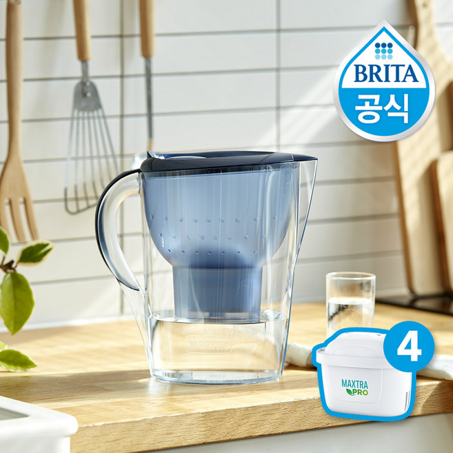 브리타 정수기 마렐라 XL 3.5L+총 필터4입, 마렐라XL 3.5L 블루+총필터 4입