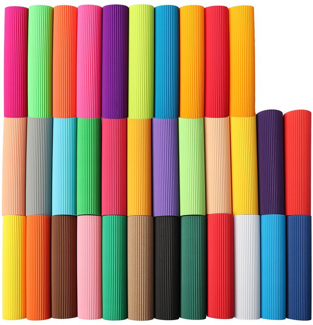 A4재단 칼라 골판지 34색 중복컬러 없이 알뜰구성 / 일반24색+형광10색