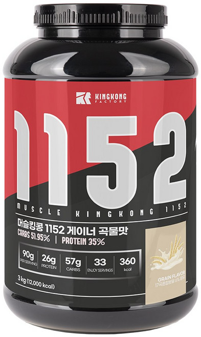 머슬킹콩 1152 게이너 곡물맛 3kg, 1개