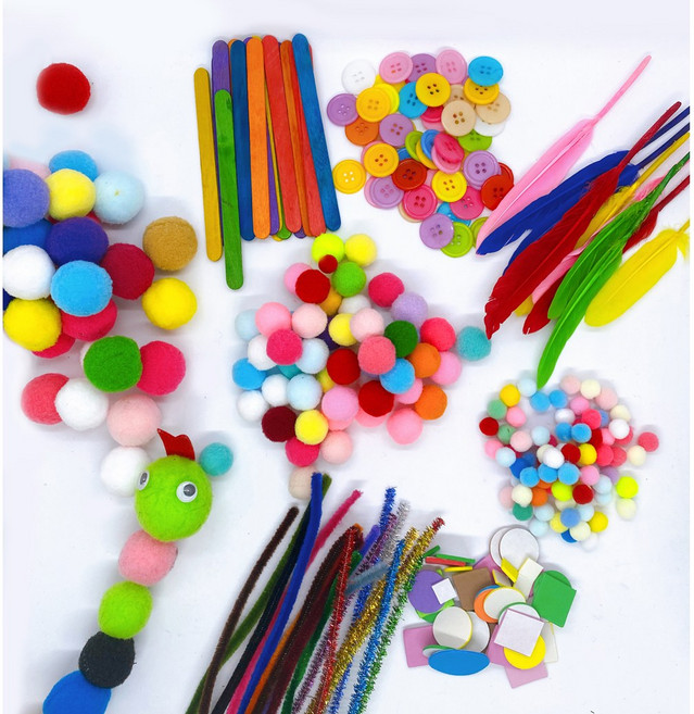 엄마표 미술놀이 만들기 재료 세트 유아 어린이 초등 집콕놀이, 폼폼이_중, 1개