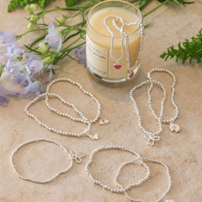 은볼 팬던트 비즈 팔찌 DIY 만들기 12종 키트 세트 [silver 925 은 실버 볼 펜던트 우정 학생 데일리 취미 공예 재료]