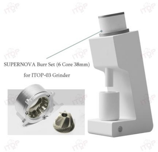 그라인더 연마기 ITOP 03 전기 커피 6 코어 38mm 버 가정용 콩 밀러 VS3 에스프레소 필터용, 36) White  110V 5060HzAU, 1개