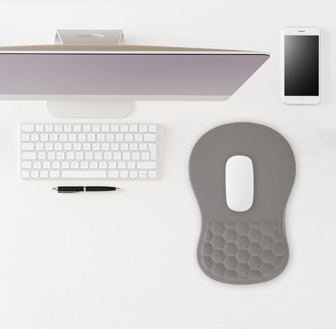 마우스 손목 받침 손목 보호 쿠션 패드-건빵 그레이, 마법 건빵 -그레이, 1개