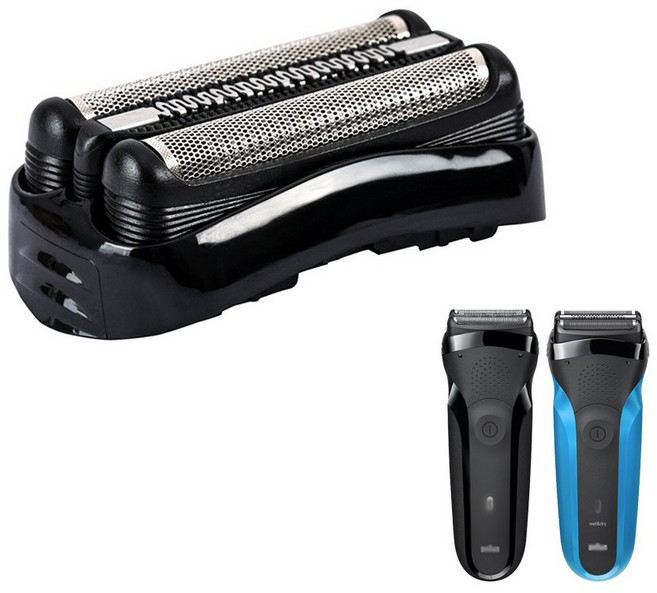 브라운 3시리즈 면도날 면도기 시리즈 3 호환 날망 S3 21B 21S 헤드 교체, 블랙(21B)