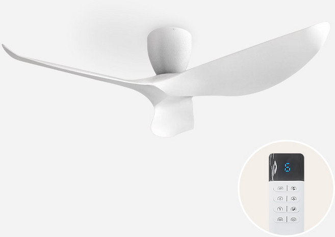 천장형 실링팬 128cm(50인치) 저소음 볼텍스 천장선풍기 BLDC 리모컨, 화이트