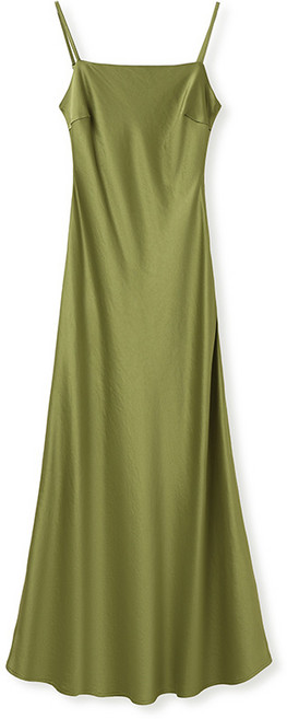 【醋酸名媛風】吊帶連衣裙 連衣裙女 收腰連衣裙 新中式連衣裙 純色吊帶裙 醋酸面料 高端垂墜感 早秋新款 聚會晚宴 氣質顯瘦, 綠色