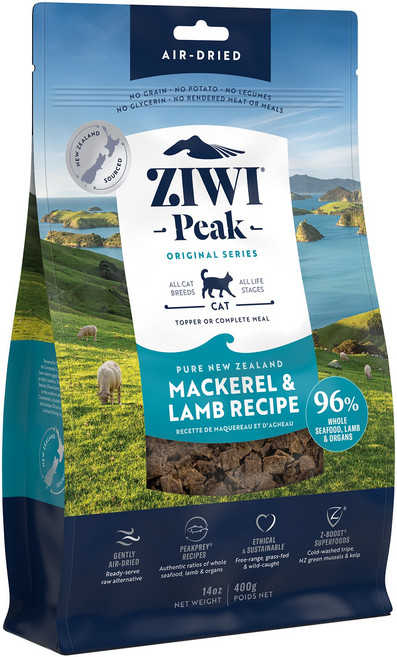 지위픽 전연령 에어드라이 캣 건식사료, 양+고등어, 400g, 1개