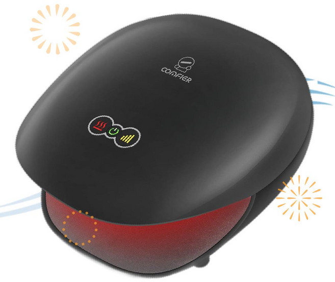 COMFIER 휴대용 안마기 무선 손 마사지기 온열 기능 3단계 압박 SR